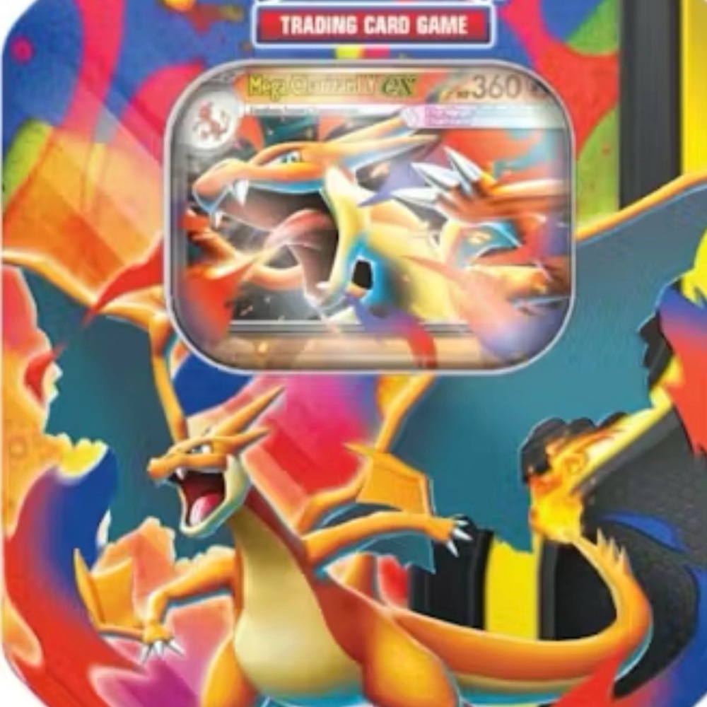 Pokemon Charizard Collectible Tin - Orange, Yellow, Blue